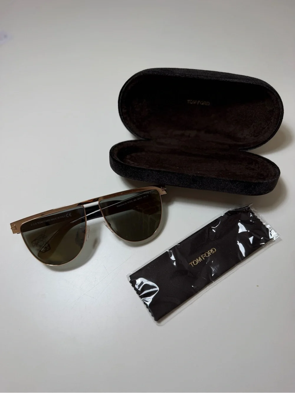 Tom Ford Rose Gold Sunglasses with Brown Lenses